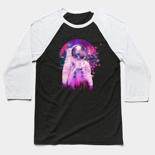 Ethereum Space Astronaut Crypto Eth To The Moon Baseball T-Shirt by UNDERGROUNDROOTS